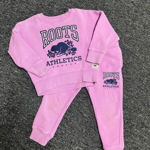 Roots Kids Pink Sweatshirt and Joggers Set